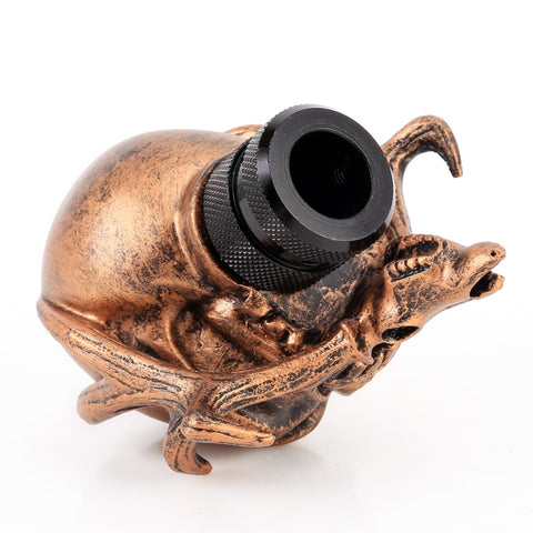 Universal Vehicle Car Creative Skull Double Heads Shaped Shifter Cover Manual Automatic Gear Shift Knob, Double Heads Shaped (Bronze), Double Heads Shaped (Beige), Double Heads Shaped (Silver)