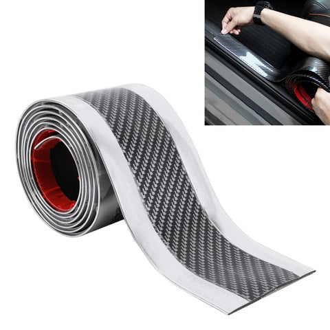 Universal Electroplate Carbon Fibre Car Door Threshold Decoration Strip Decorative Sticker, Size : 5CM x 2M, 5CM x 2M (Gold), 5CM x 2M (Red), 5CM x 2M (Silver)
