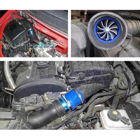 Car Stainless Universal Supercharger F1-Z Single Side Turbine Air Intake Fuel Saver Turbo Turboing Charger Fan Set kit, Single Side