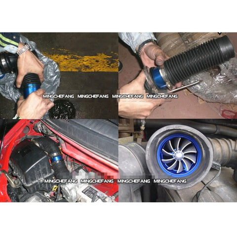 Car Stainless Universal Supercharger F1-Z Single Side Turbine Air Intake Fuel Saver Turbo Turboing Charger Fan Set kit, Single Side