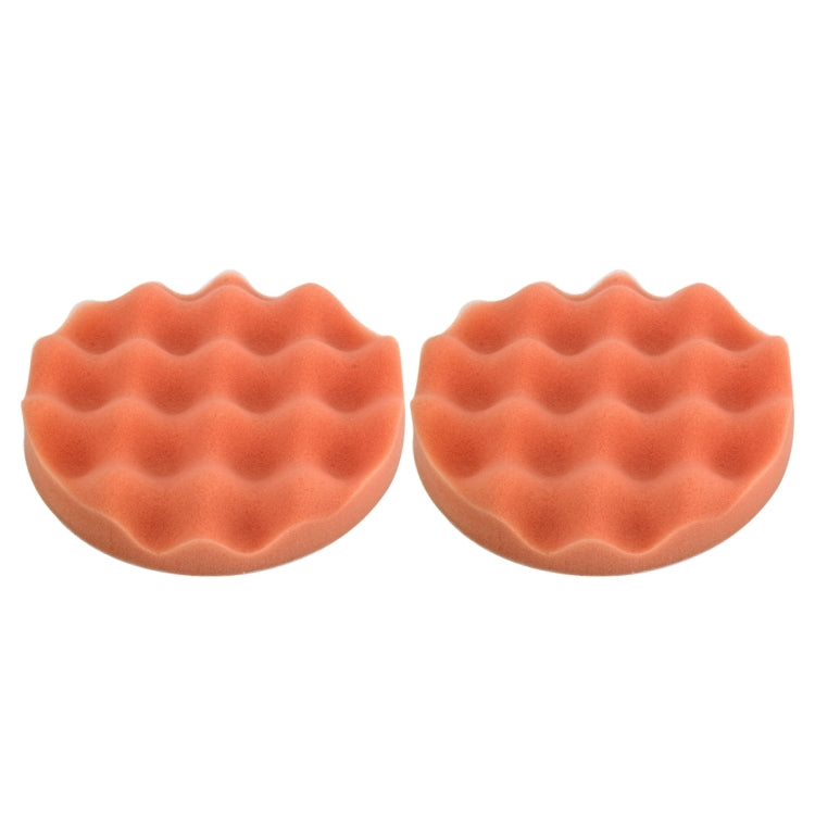 2 PCS Car Wax Sponge Round and Wavy Shape Sponge High-density Waxing Sponge，Size:15 x 15cm, 15 x 15cm