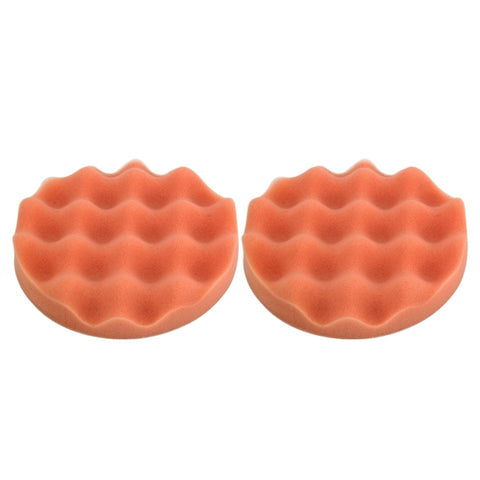 2 PCS Car Wax Sponge Round and Wavy Shape Sponge High-density Waxing Sponge，Size:15 x 15cm, 15 x 15cm