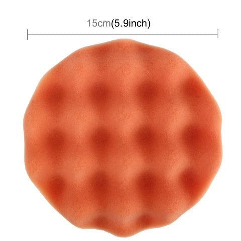 2 PCS Car Wax Sponge Round and Wavy Shape Sponge High-density Waxing Sponge，Size:15 x 15cm, 15 x 15cm