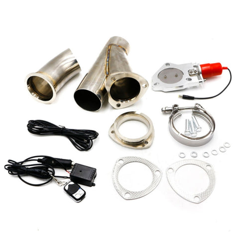 CNSPEED Stainless Steel Car Remote Control Electric Exhaust Valve Pipe Set, Size: 2.5 inch, Size: 2.5 inch
