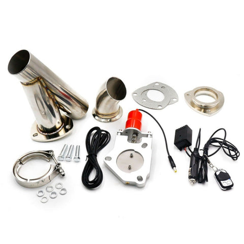 CNSPEED Stainless Steel Car Remote Control Electric Exhaust Valve Pipe Set, Size: 2.5 inch, Size: 2.5 inch