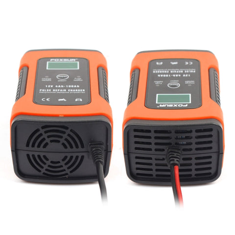 FOXSUR 12V 6A Intelligent Universal Battery Charger for Car Motorcycle, Length: 55cm, US Plug, US Plug, US Plug (Yellow)