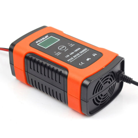FOXSUR 12V 6A Intelligent Universal Battery Charger for Car Motorcycle, Length: 55cm, EU Plug, EU Plug (Red), EU Plug (Yellow)