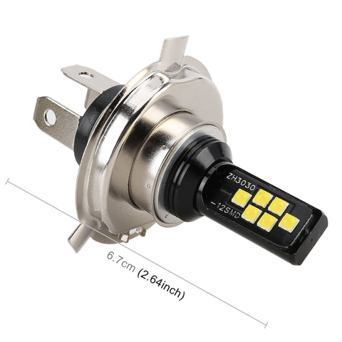 2 PCS H4 DC9-16V / 3.5W(H) 1.1W(L) / 6000K / 320LM Car Auto Fog Light 12LEDs SMD-ZH3030 Lamps, with Constant Current, H4