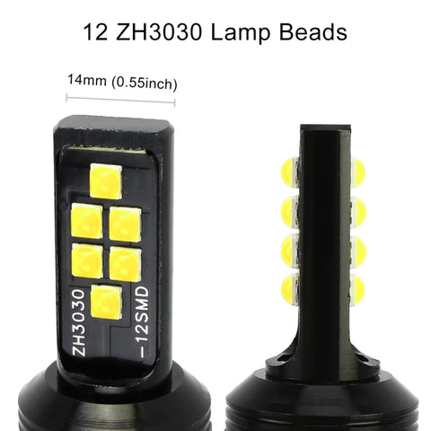 2 PCS H4 DC9-16V / 3.5W(H) 1.1W(L) / 6000K / 320LM Car Auto Fog Light 12LEDs SMD-ZH3030 Lamps, with Constant Current, H4