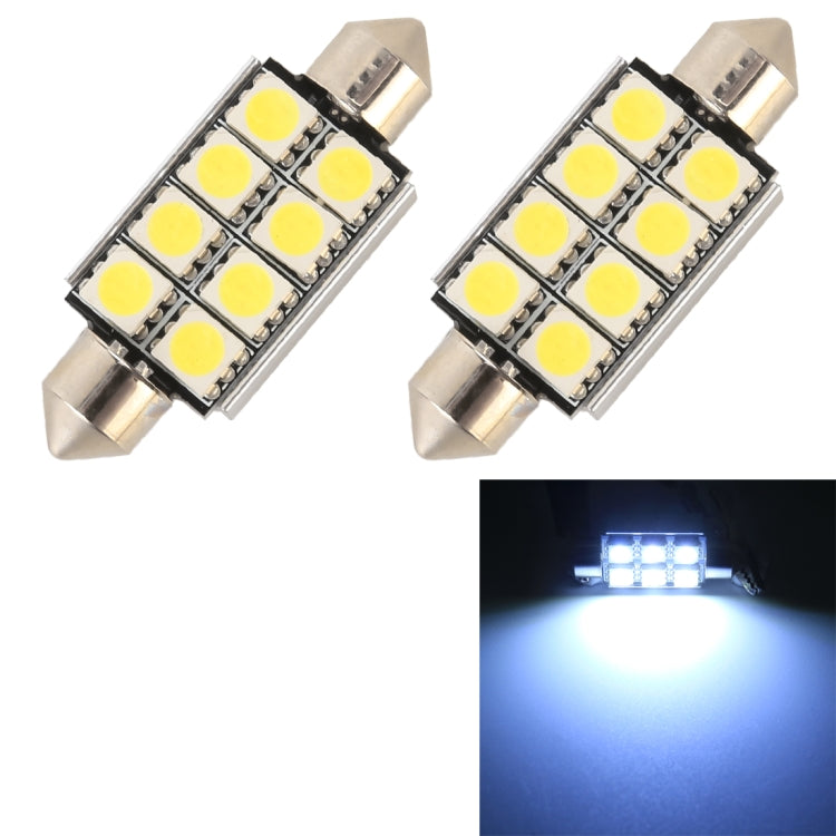10 PCS 41mm DC12V / 2W / 7000K / 80LM 8LEDs SMD-5050 Car Reading Lamp, 41mm, 8LEDs SMD-5050