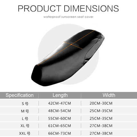 Waterproof Motorcycle Black Leather Seat Cover Prevent Bask In Seat Scooter Cushion Protect, Size: M, Length: 48-54cm; Width: 25-35cm, Length: 48-54cm; Width: 25-35cm