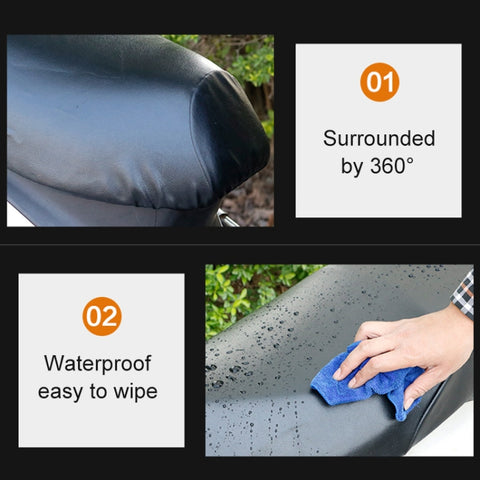 Waterproof Motorcycle Black Leather Seat Cover Prevent Bask In Seat Scooter Cushion Protect, Size: M, Length: 48-54cm; Width: 25-35cm, Length: 48-54cm; Width: 25-35cm