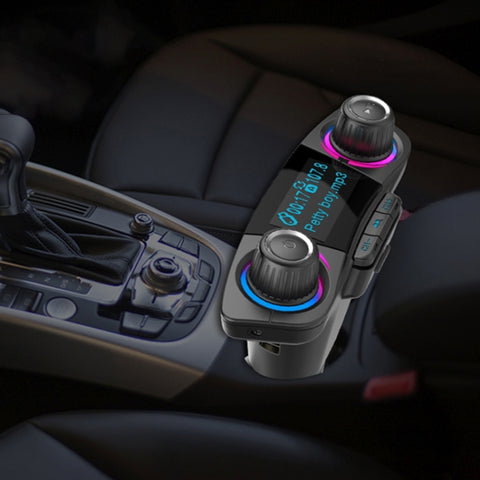 BT06 Dual USB Charging Smart Bluetooth 4.0 + EDR FM Transmitter MP3 Music Player Car Kit with 1.3 inch LED Screen, Support Bluetooth Call, TF Card & U Disk, BT06
