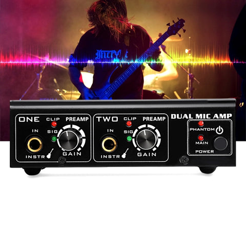 LINEPAUDIO A961 2-Channel Microphone Amplifier Electric Guitar Electric Bass Amplifier, A961