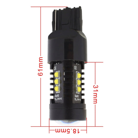2 PCS MZ 10W 1080LM 5500K 7440 12 XB-D LED Car Reverse Lights T20 Tail Backup Lamps Car Tail Parking DRL Brake Parking Lights, DC 12-24V, 7440