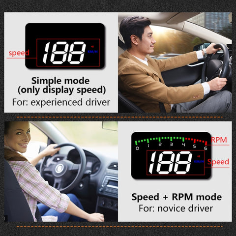 A900 OBD2 3.5 inch Vehicle-mounted Head Up Display Security System, Support Car Speed / Engine Revolving Speed Display / Water Temperature / Voltage / Driving Mileage, A900