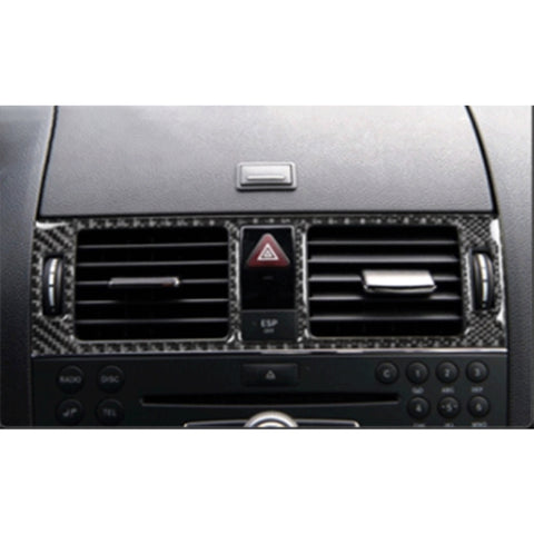 Car Dashboard Air Conditioning Frame Carbon Fiber Decorative Sticker for Mercedes-Benz W204 2007-2013, Dashboard Air Conditioning Frame