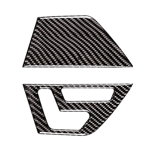 2 PCS Car Front Door Seat Adjustment Frame Carbon Fiber Decorative Sticker for Mercedes-Benz W204 2007-2013, Front Door Seat Adjustment Frame