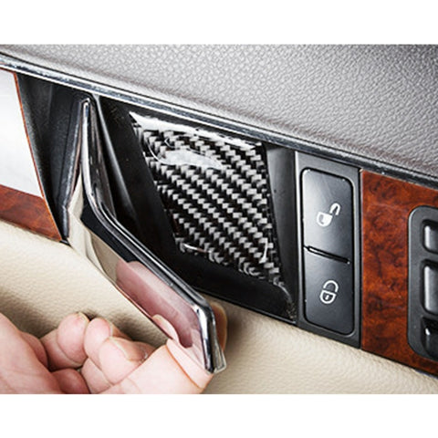4 PCS Car Door Inner Handle Wrist Panel Carbon Fiber Decorative Sticker for Mercedes-Benz W204 2007-2013, Door Inner Handle Wrist Panel