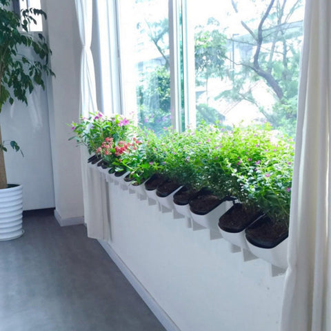 Plant Wall Vertical Indoor and Outdoor Balcony Wall-mounted Flower Pots Creative Combination of Resin Plastic Flower Pots with Removable Pot