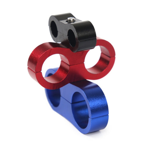 AN4 Automotive 2-hole High Pressure Tubing Fixing Clip Car Tubing Clamp Aluminum Alloy Clip Tubing Separator, Random Color Delivery , AN4