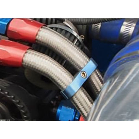 AN4 Automotive 2-hole High Pressure Tubing Fixing Clip Car Tubing Clamp Aluminum Alloy Clip Tubing Separator, Random Color Delivery , AN4
