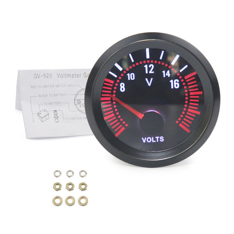 52mm 12V Universal Car Modified Voltmeter, Voltmeter
