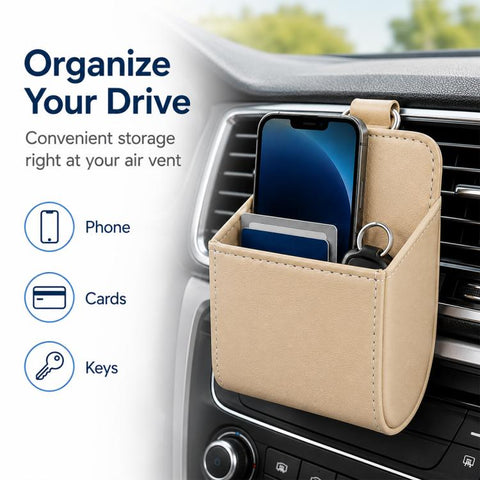 Car Air Vent Mobile Cellphone Pocket Bag Pouch Box Storage Organizer Carrying Case