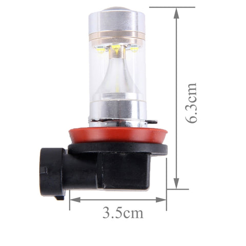 2 PCS H8/H11 30W 350 LM 6000K  White Light CREE 6 LED Car Fog Light Bulb, DC 12V, H8/H11