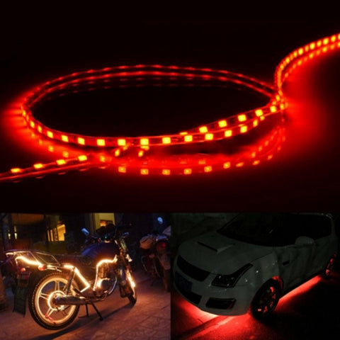 5 PCS Flow Style 45 LED 3528 SMD Waterproof Flexible Car Strip Light for Car Decoration, DC 12V, Length: 90cm, 90cm Red, 90cm White, 90cm Yellow, 90cm Blue, 90cm Pink, 90cm Green, 90cm Ice blue