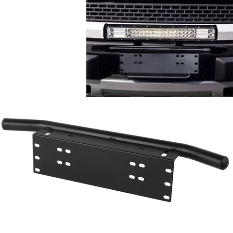 Universal License Plate Bumper Frame for Off-Road Jeep LED Work Light Bar Mounting Bracket with Front Bucket, Universal License Plate Bumper Fram, Universal License Plate Bumper Frame
