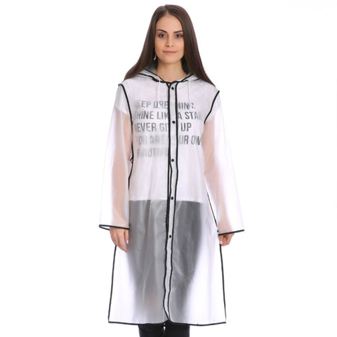 EVA Edging Conjoined Poncho Edge Design Transparent Hat Brim Rain Covers Waterproof Outdoor Raincoat, Size: L, Suitable for 150-170cm Height, Size: L