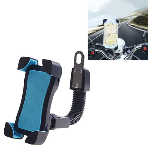 Universal 360 Degrees Free Rotation ABS Motorcycle Phone Bracket Mountain Bike Navigation Bracket GPS/Mobile Holder for 3.5-6.5 inch Mobile Phone