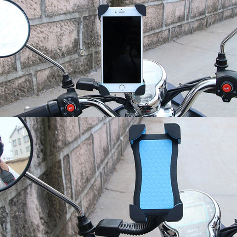 Universal 360 Degrees Free Rotation ABS Motorcycle Phone Bracket Mountain Bike Navigation Bracket GPS/Mobile Holder for 3.5-6.5 inch Mobile Phone