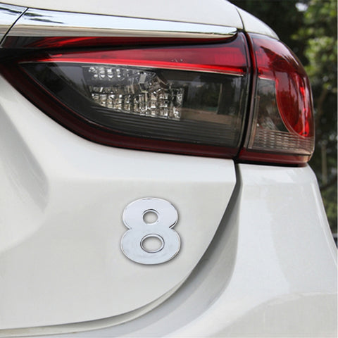 Car Vehicle Badge Emblem 3D Number One Self-adhesive Sticker Decal, Size: 3.6*4.5*0.5cm, 3, 4, 5, 6, 7, 8, 1, 2
