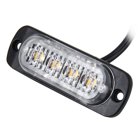 DC 12V-24V 2W 4LEDs SMD-2835 Lamps 17 Flash Patterns 3 Lines Car Flash Lamp Waterproof Car Truck Emergency Strobe Flash Warning Light, Cable Length: 90cm, 4LEDs