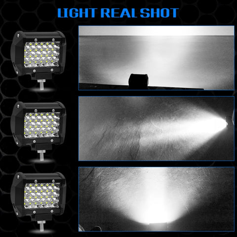 4 inch 18W 1800LM 4 Row LED Strip Light Working Refit Off-road Vehicle Lamp Roof Strip Light, 4 inch 72W