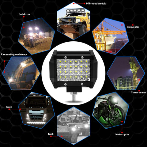 4 inch 18W 1800LM 4 Row LED Strip Light Working Refit Off-road Vehicle Lamp Roof Strip Light, 4 inch 72W