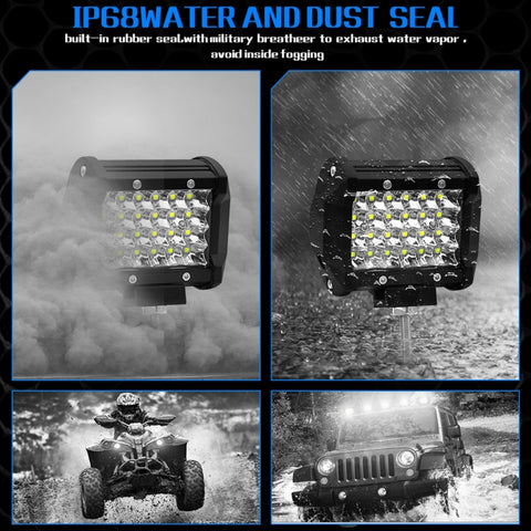 4 inch 18W 1800LM 4 Row LED Strip Light Working Refit Off-road Vehicle Lamp Roof Strip Light, 4 inch 72W