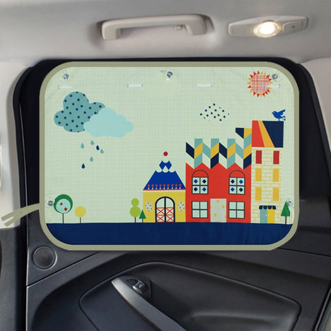 Car Large Rear Window Sunscreen Insulation Window Sunshade Cover, Size: 70*50cm, Rocket, Little Pirate, Happy Flying, Small Cloud, Happy Swing, Camping, Happy Time, Pink Bus, Happy Town, Happy School Bus, Magic World, Moon Baby, Waterpark, House       ...