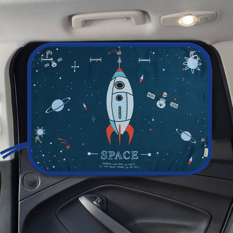 Car Large Rear Window Sunscreen Insulation Window Sunshade Cover, Size: 70*50cm, Rocket, Little Pirate, Happy Flying, Small Cloud, Happy Swing, Camping, Happy Time, Pink Bus, Happy Town, Happy School Bus, Magic World, Moon Baby, Waterpark, House       ...