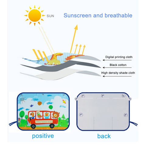 Car Large Rear Window Sunscreen Insulation Window Sunshade Cover, Size: 70*50cm, Rocket, Little Pirate, Happy Flying, Small Cloud, Happy Swing, Camping, Happy Time, Pink Bus, Happy Town, Happy School Bus, Magic World, Moon Baby, Waterpark, House       ...