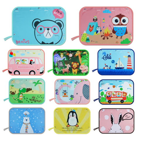 Car Large Rear Window Sunscreen Insulation Window Sunshade Cover, Size: 70*50cm, Rocket, Little Pirate, Happy Flying, Small Cloud, Happy Swing, Camping, Happy Time, Pink Bus, Happy Town, Happy School Bus, Magic World, Moon Baby, Waterpark, House       ...