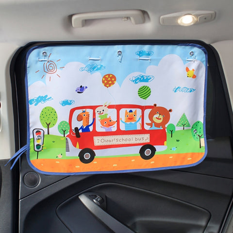Car Large Rear Window Sunscreen Insulation Window Sunshade Cover, Size: 70*50cm, Rocket, Little Pirate, Happy Flying, Small Cloud, Happy Swing, Camping, Happy Time, Pink Bus, Happy Town, Happy School Bus, Magic World, Moon Baby, Waterpark, House       ...