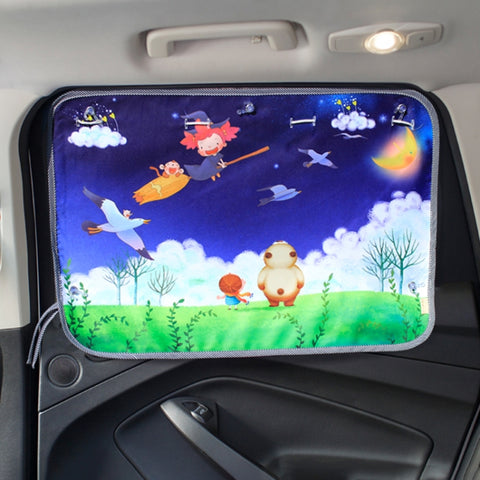 Car Large Rear Window Sunscreen Insulation Window Sunshade Cover, Size: 70*50cm, Rocket, Little Pirate, Happy Flying, Small Cloud, Happy Swing, Camping, Happy Time, Pink Bus, Happy Town, Happy School Bus, Magic World, Moon Baby, Waterpark, House       ...