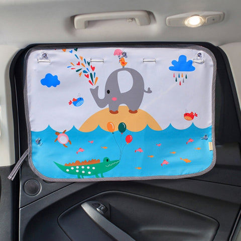 Car Large Rear Window Sunscreen Insulation Window Sunshade Cover, Size: 70*50cm, Rocket, Little Pirate, Happy Flying, Small Cloud, Happy Swing, Camping, Happy Time, Pink Bus, Happy Town, Happy School Bus, Magic World, Moon Baby, Waterpark, House       ...