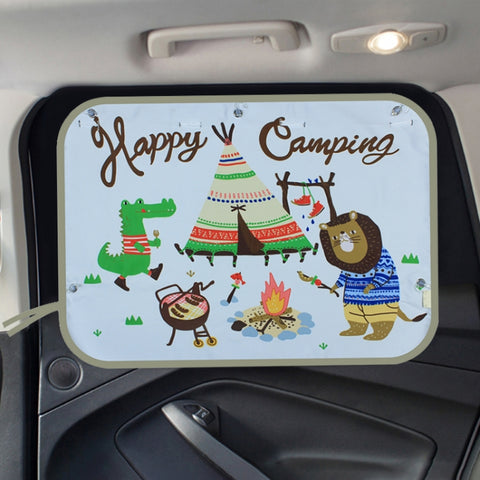 Car Large Rear Window Sunscreen Insulation Window Sunshade Cover, Size: 70*50cm, Rocket, Little Pirate, Happy Flying, Small Cloud, Happy Swing, Camping, Happy Time, Pink Bus, Happy Town, Happy School Bus, Magic World, Moon Baby, Waterpark, House       ...