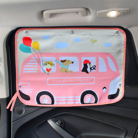 Car Large Rear Window Sunscreen Insulation Window Sunshade Cover, Size: 70*50cm, Rocket, Little Pirate, Happy Flying, Small Cloud, Happy Swing, Camping, Happy Time, Pink Bus, Happy Town, Happy School Bus, Magic World, Moon Baby, Waterpark, House       ...