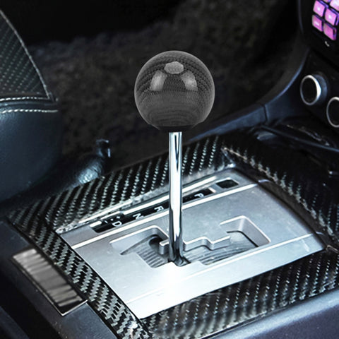 Universal Vehicle Car Shifter Cover Manual Automatic Carbon Fiber Ball Gear Shift Knob, Ball Gear Shift Knob, Black, Silver