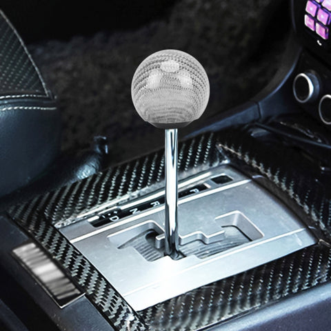 Universal Vehicle Car Shifter Cover Manual Automatic Carbon Fiber Ball Gear Shift Knob, Ball Gear Shift Knob, Black, Silver